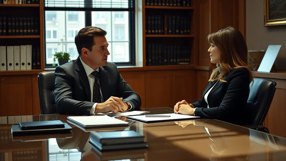 Couple consulte un avocat dans son bureau