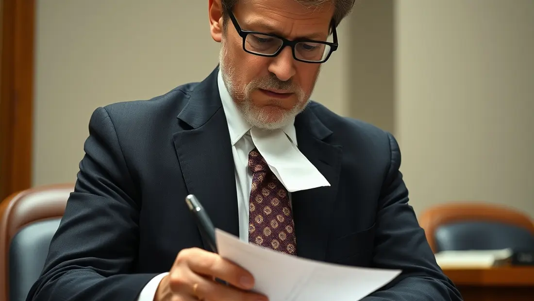 Avocat devant un tribunal, carte routière et stylo