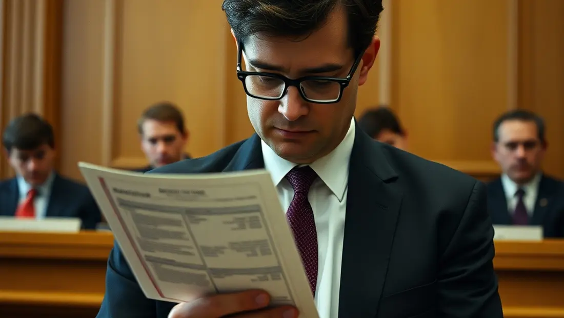 Un avocat devant un tribunal.