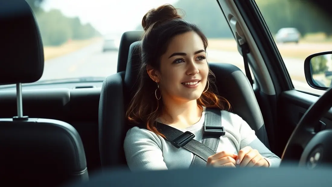 Conduite avec un bébé dans un siège auto.