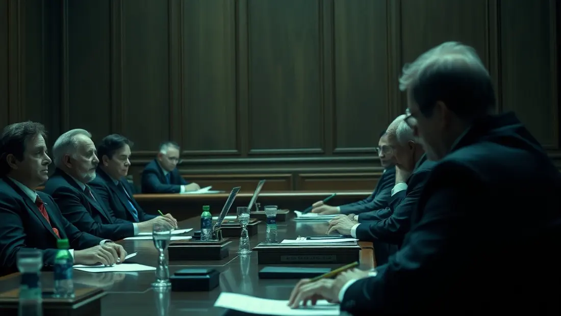 Scène de tribunal tendue