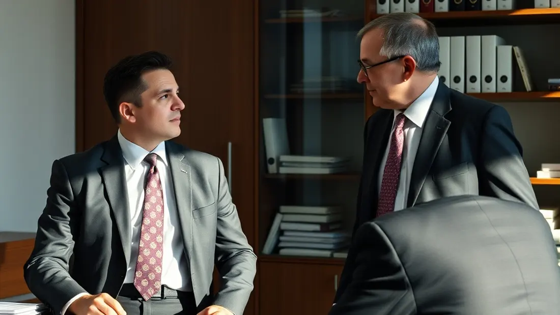 Deux avocats discutent dans un bureau