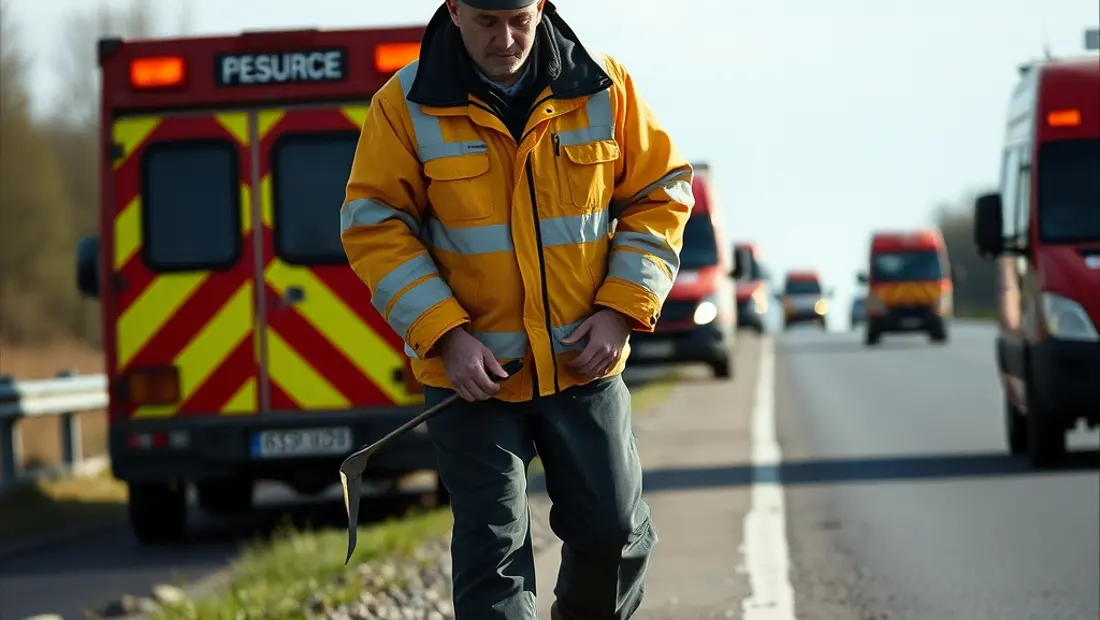 Homme blessé sur la route