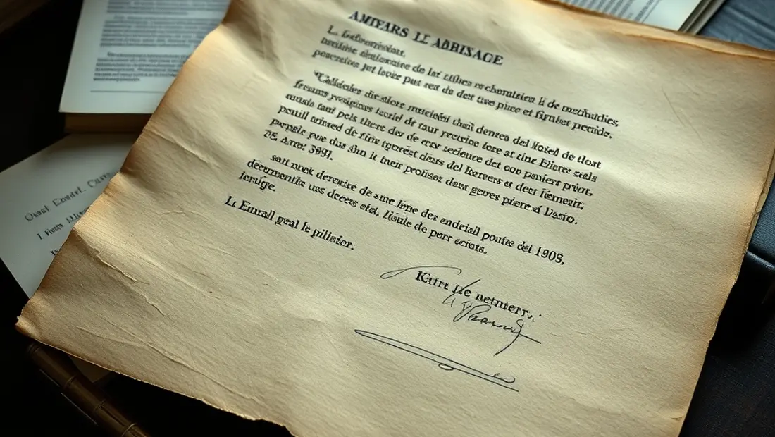 Document ancien avec sceau et signature.