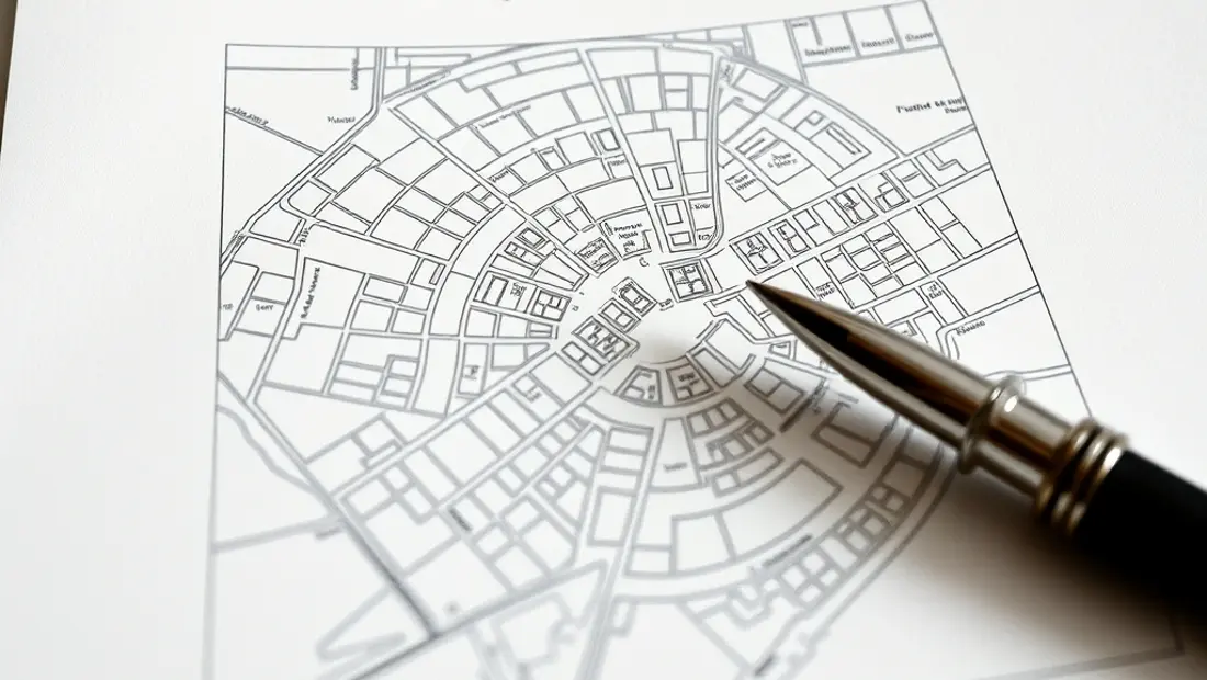 Document juridique avec plan de quartier de Paris