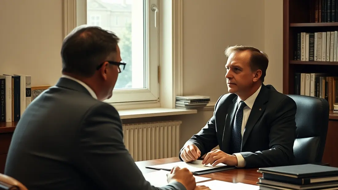 Avocat en consultation avec un client.