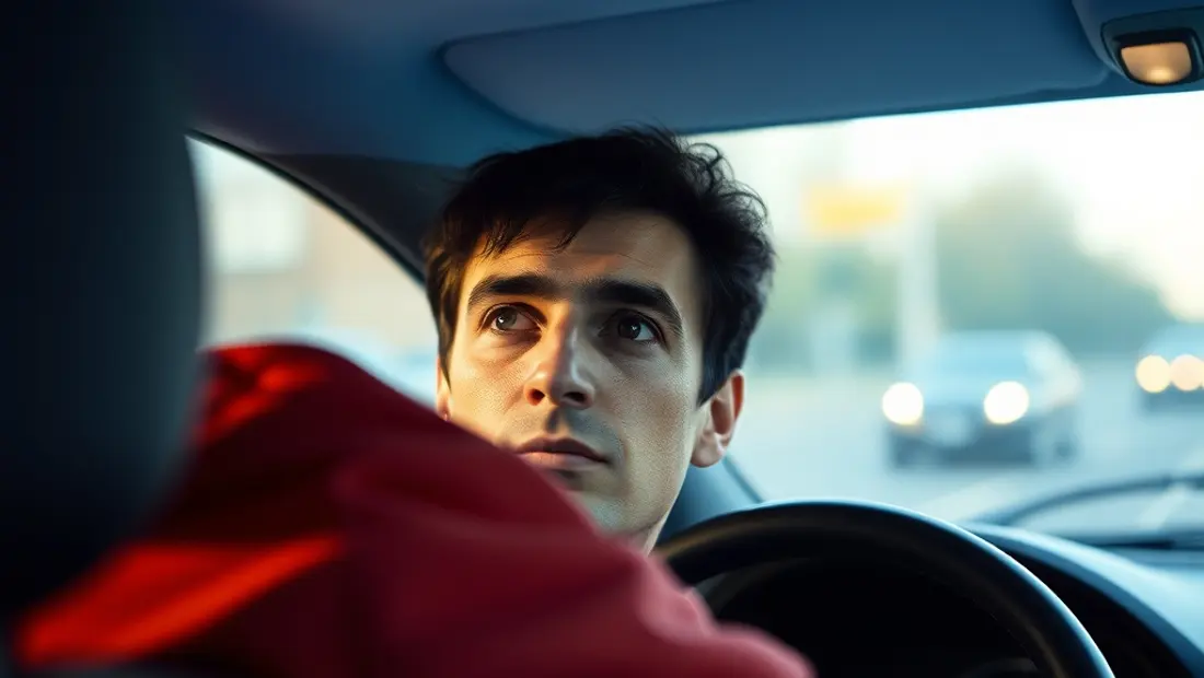 Conducteur ivre en voiture.