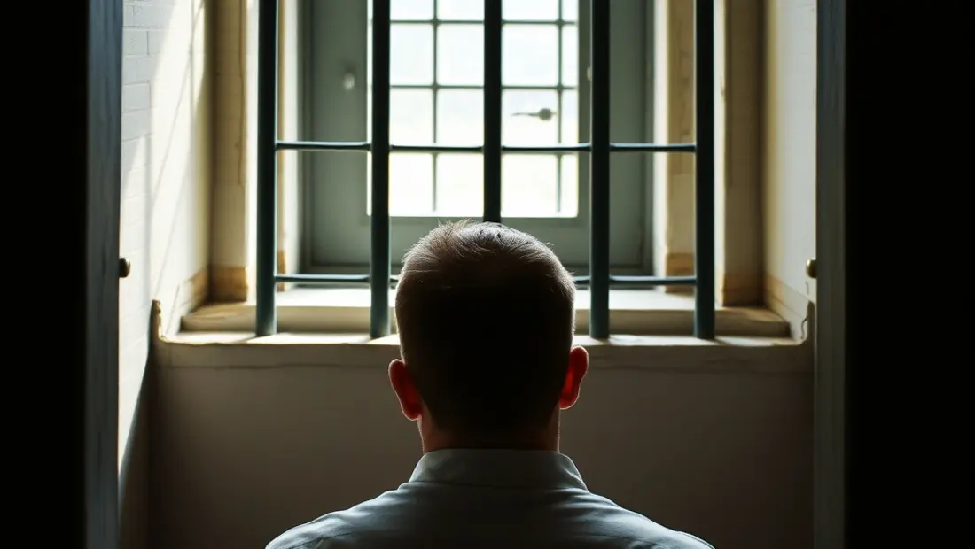 Homme dans une cellule de prison