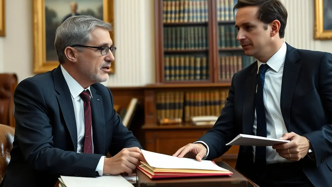 Avocat et client dans un bureau du tribunal